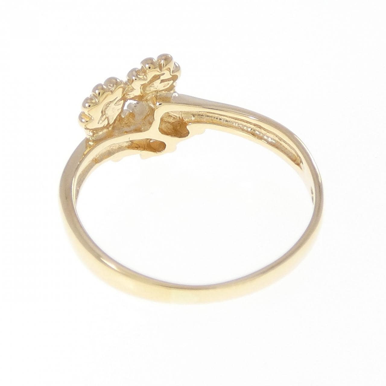 K18YG フラワー ダイヤモンド リング