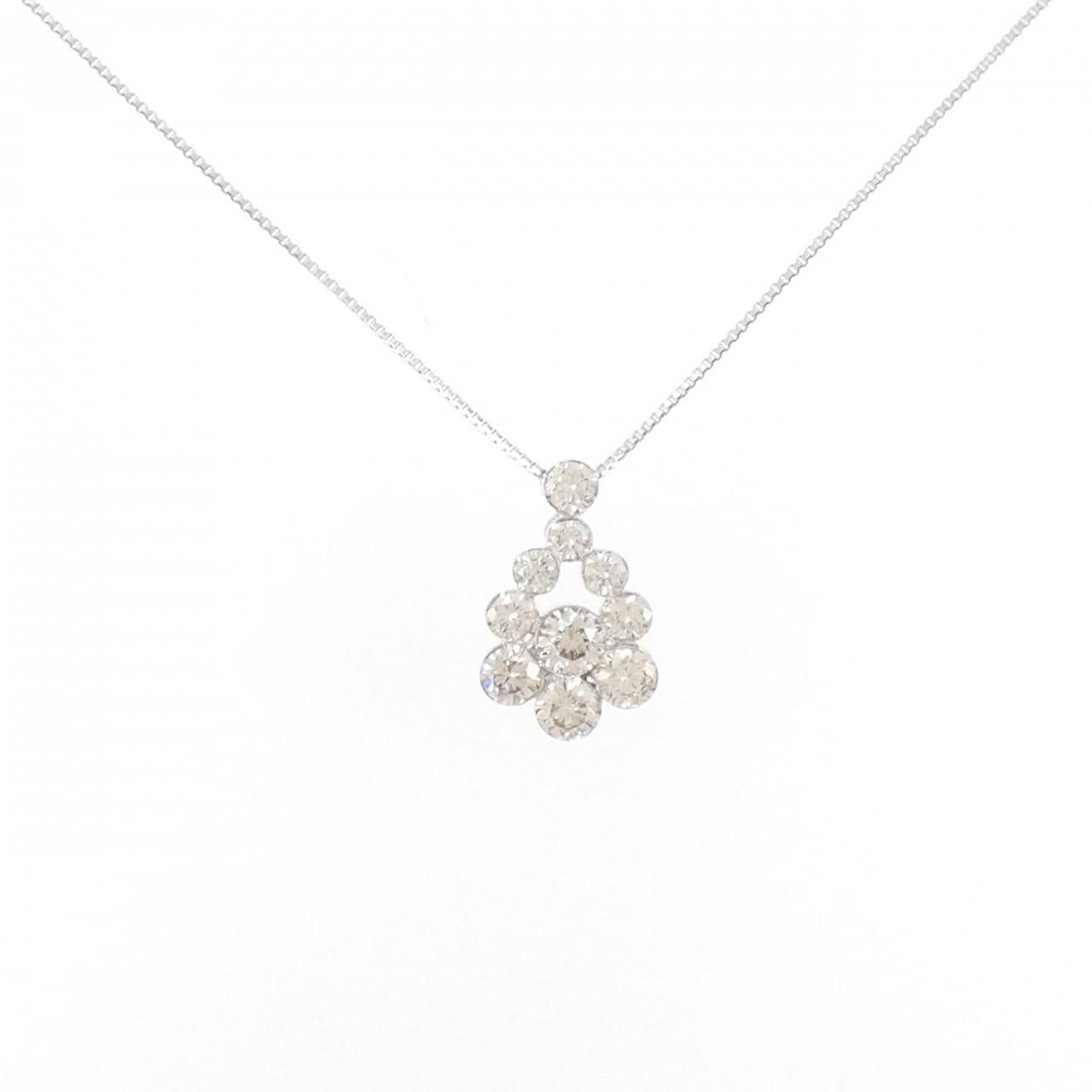 K18WG ダイヤモンド ネックレス 0.77CT