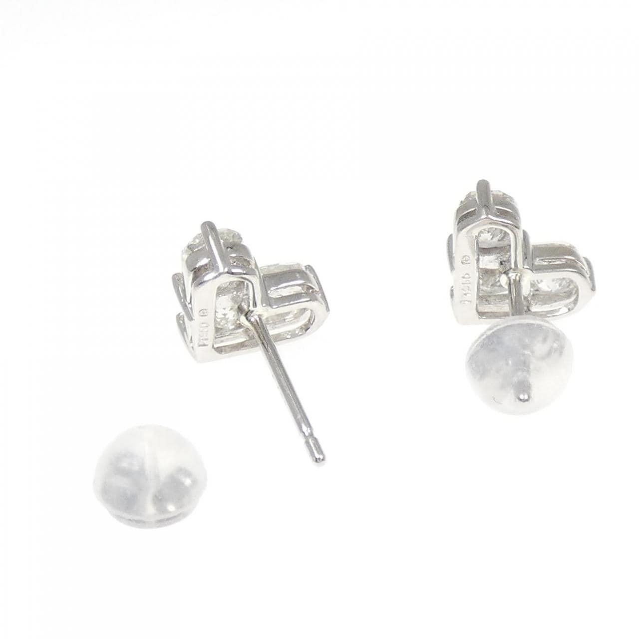 PT950/PT900 ハート ダイヤモンド ピアス