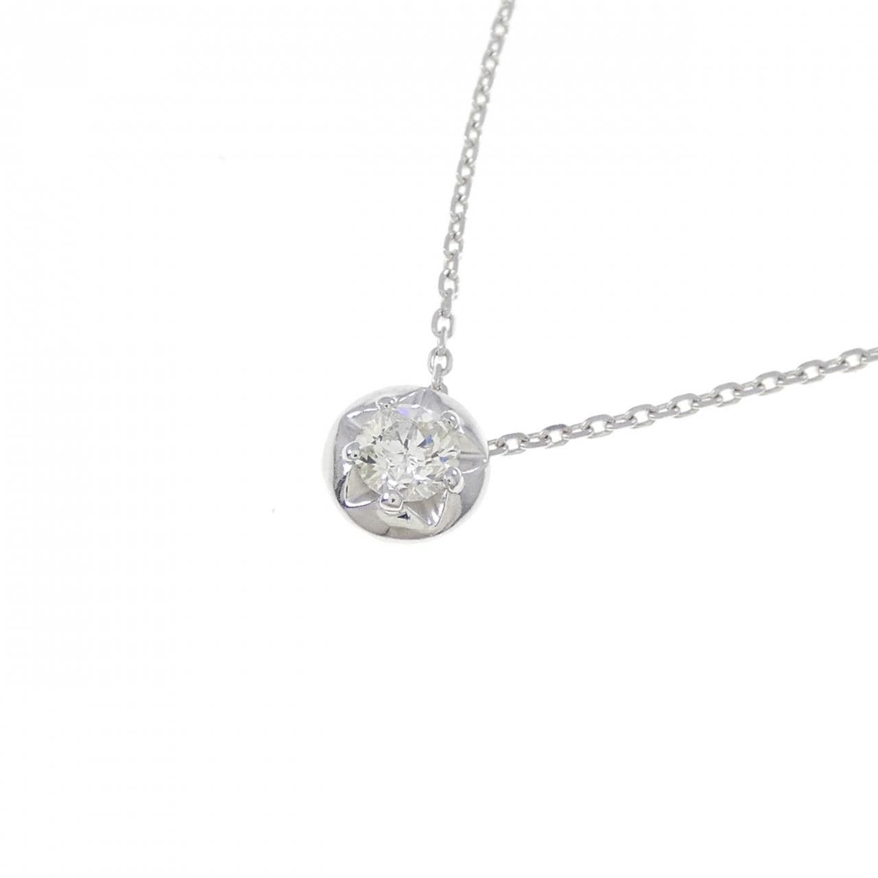 K18WG スター ダイヤモンド ネックレス 0.133CT
