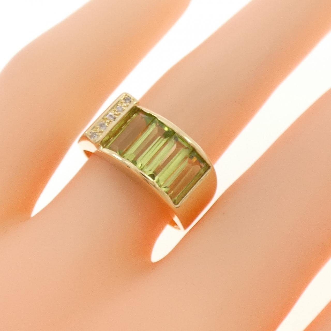 K18YG ペリドット リング