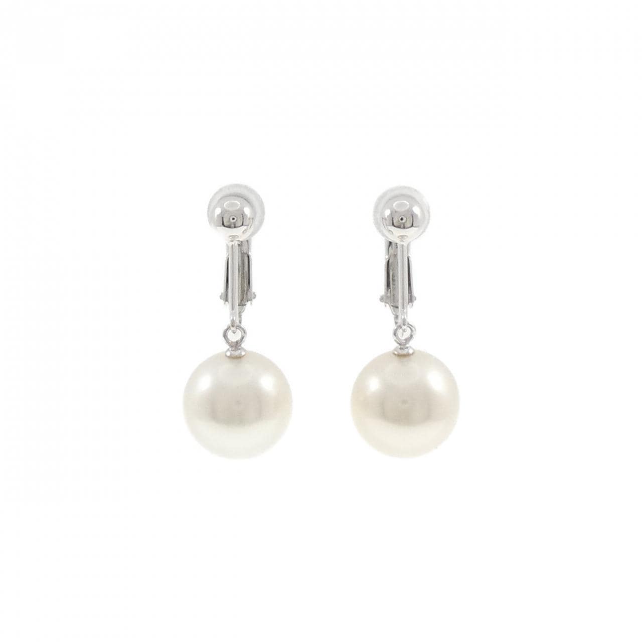 K14WG 白蝶パール イヤリング 10.2mm