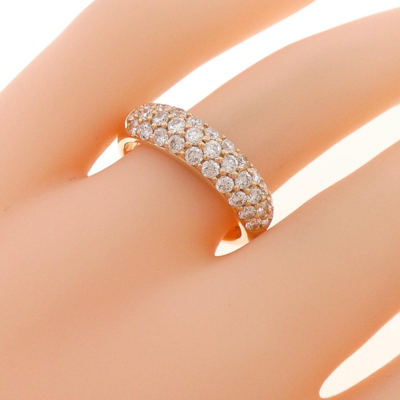750PG パヴェ ダイヤモンド リング 0.93CT