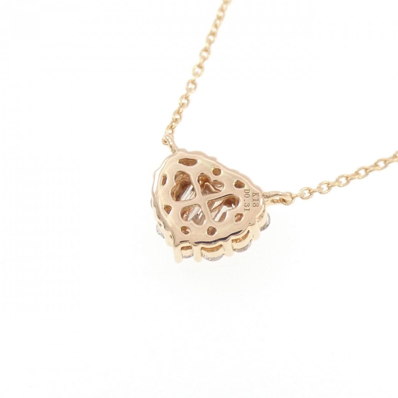 K18PG ハート ダイヤモンド ネックレス 0.31CT