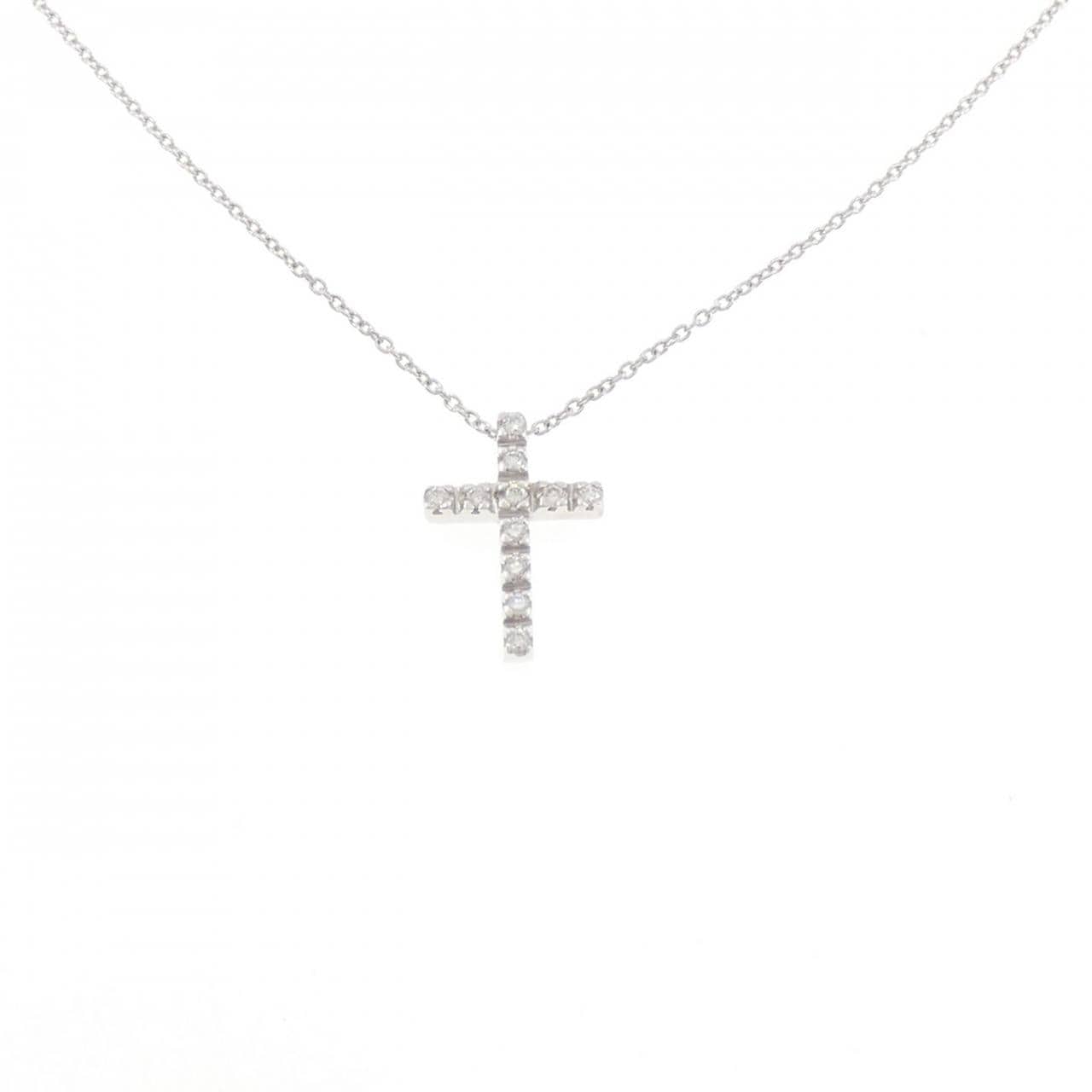 スタージュエリー クロス ダイヤモンド ネックレス 0.11CT