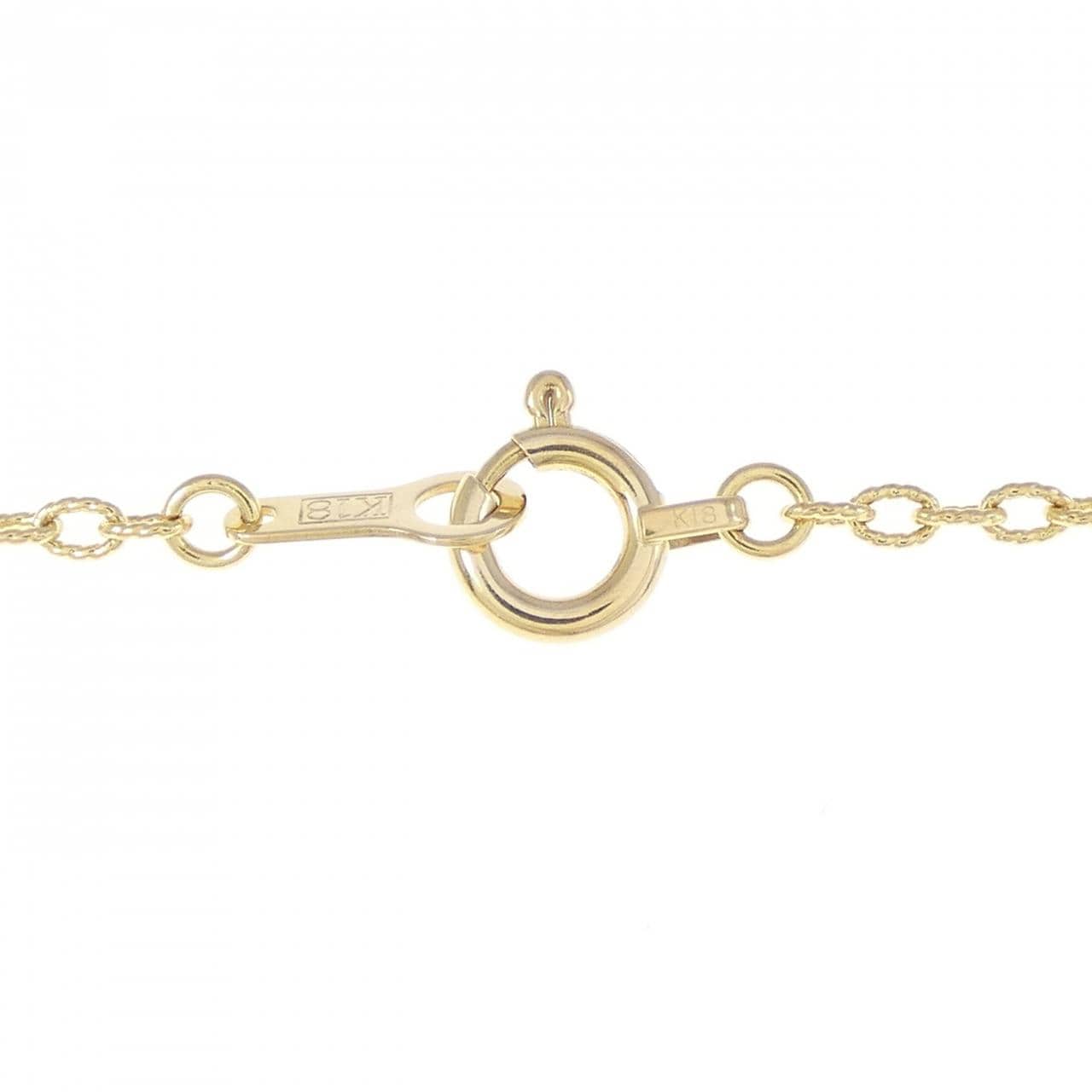 K18YG initial M Diamond necklace 0.01CT