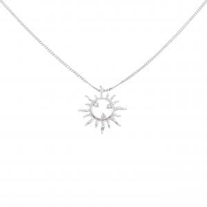 K18WG サン ダイヤモンド ネックレス 0.12CT