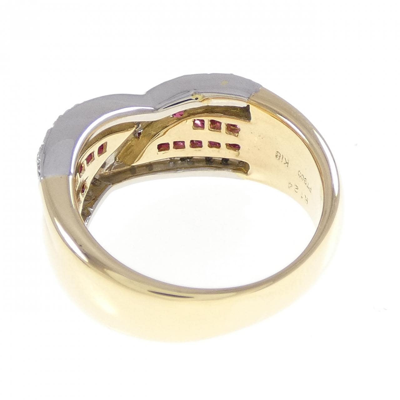 K18YG/PT900 ルビー リング 1.24CT