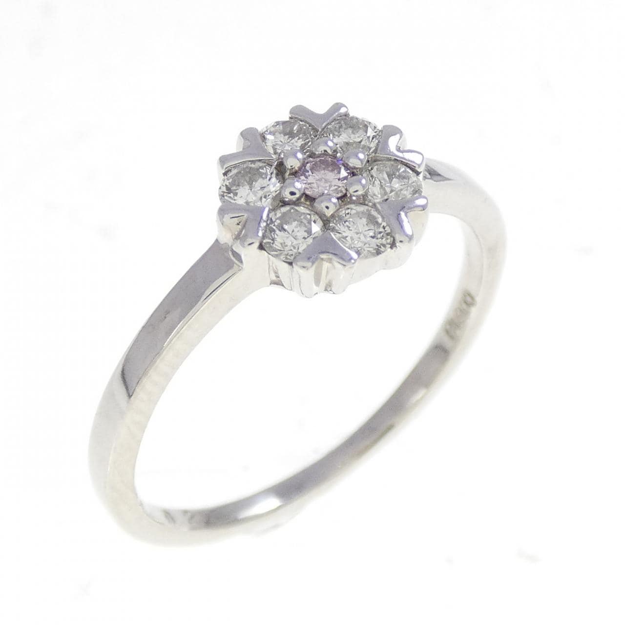 PT900 フラワー ピンクダイヤモンド リング 0.02CT