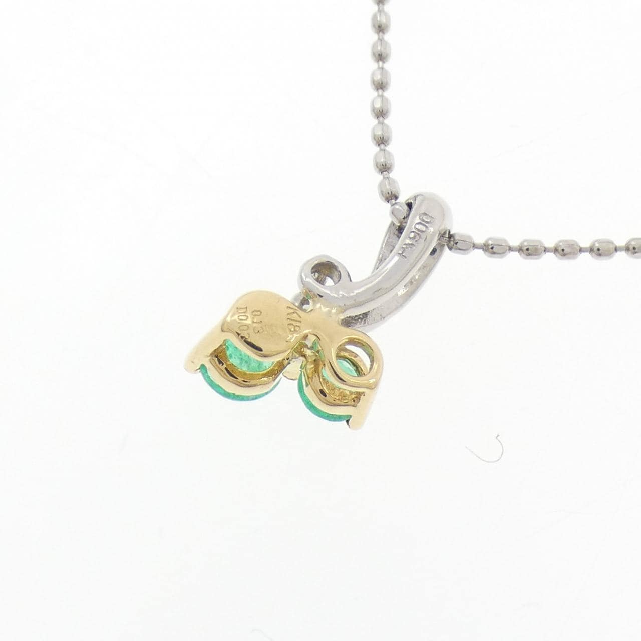 K18/PT900/PT850 エメラルド ネックレス 0.13CT