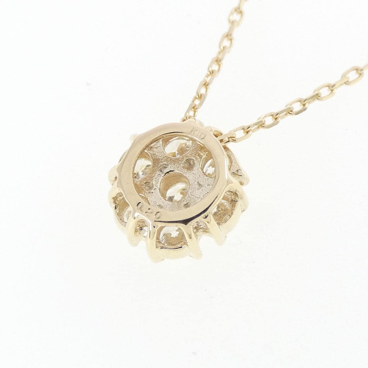 【リメイク】K10YG フラワー ダイヤモンド ネックレス 0.20CT