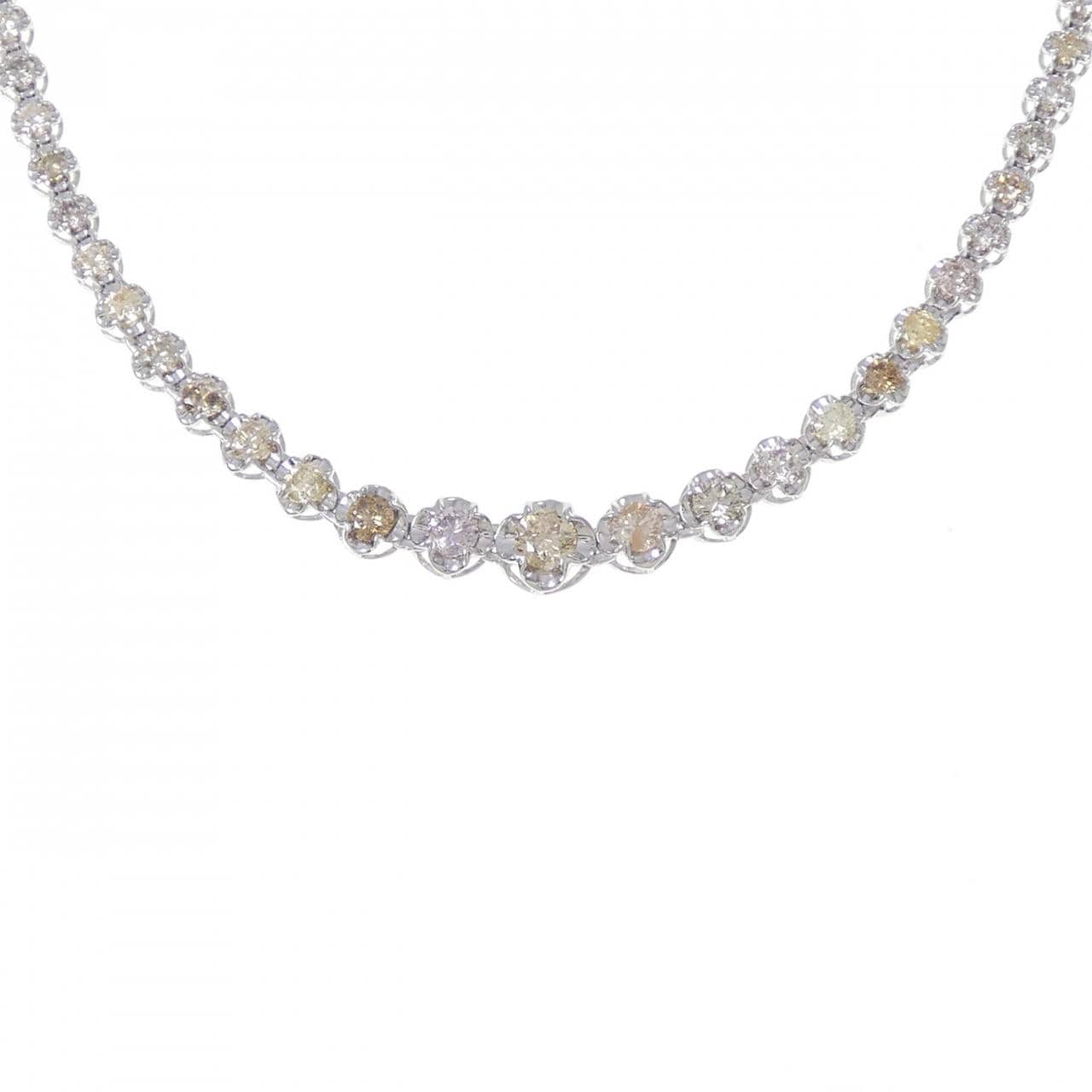 K18WG ダイヤモンド ネックレス 5.00CT
