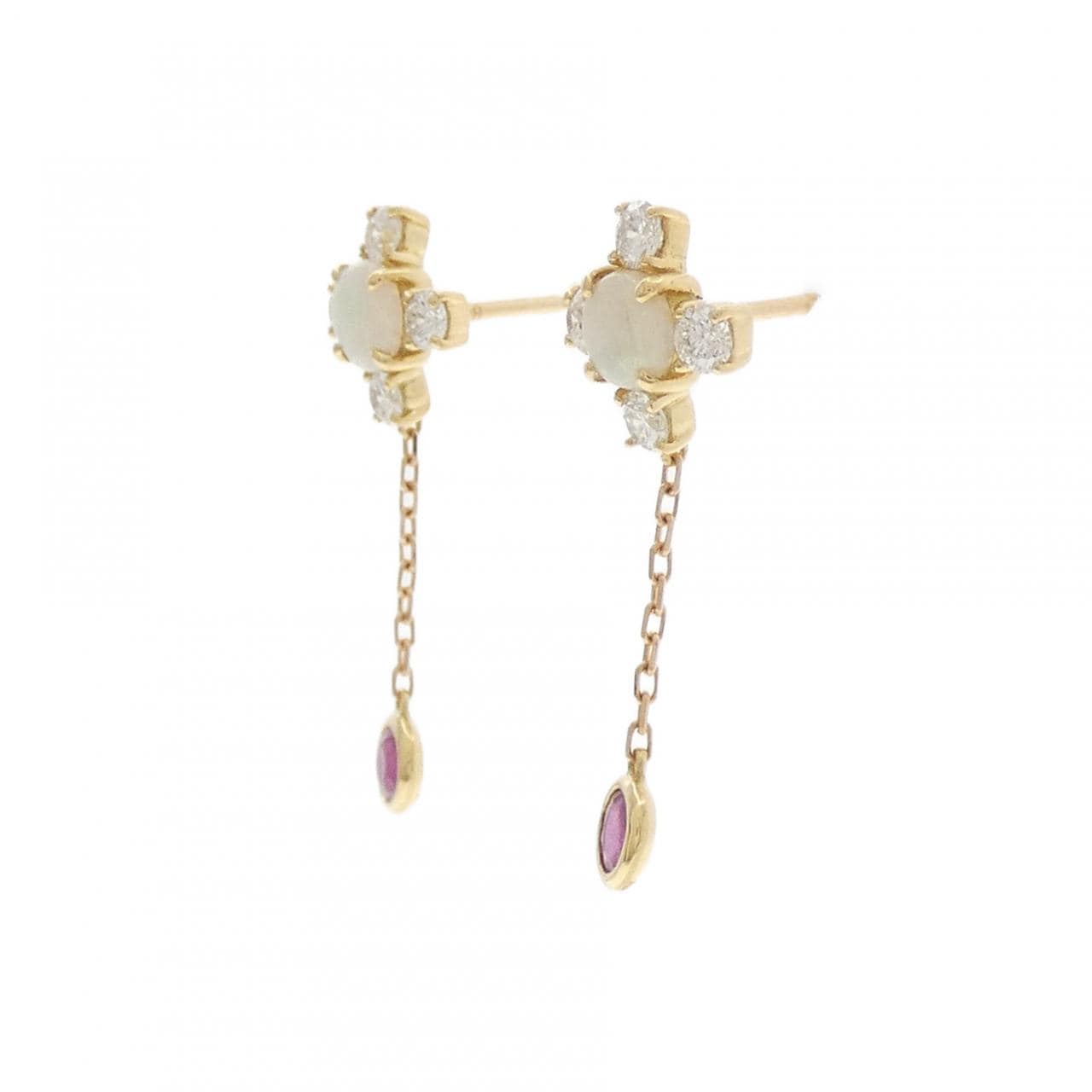 K18YG カラーストーン ピアス