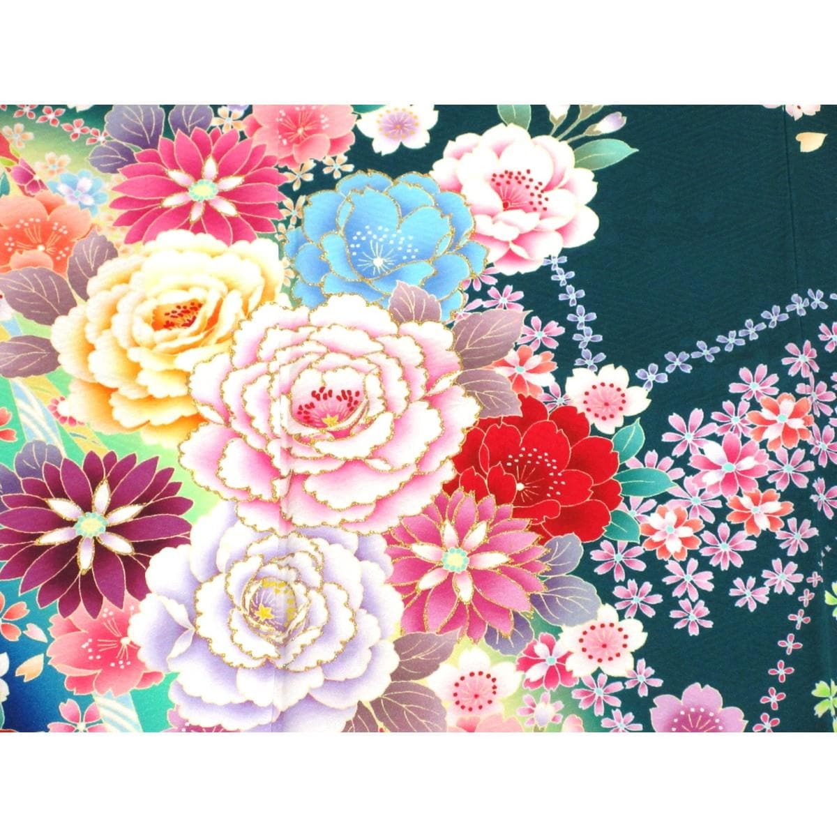 振袖　友禅金彩加工　ボカシ染