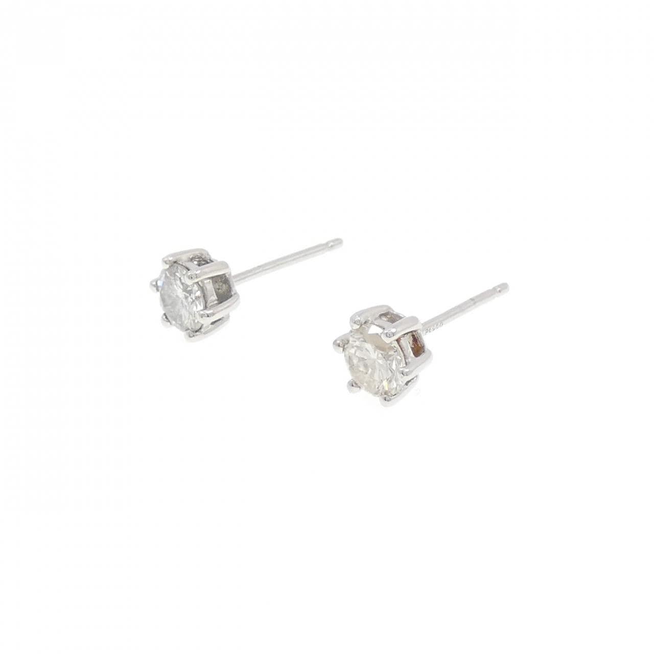 PT900 ソリティア ダイヤモンド ピアス 0.50CT