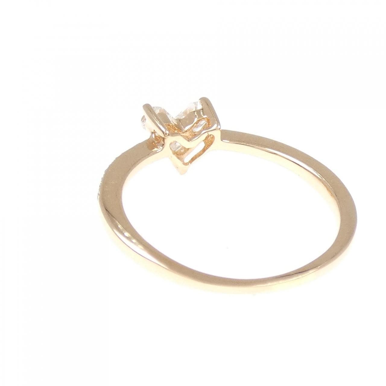 K18PG Heart Diamond Ring 0.26CT