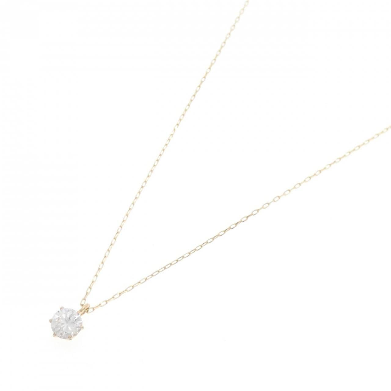 [Remake] K18YG solitaire Diamond necklace 0.15CT