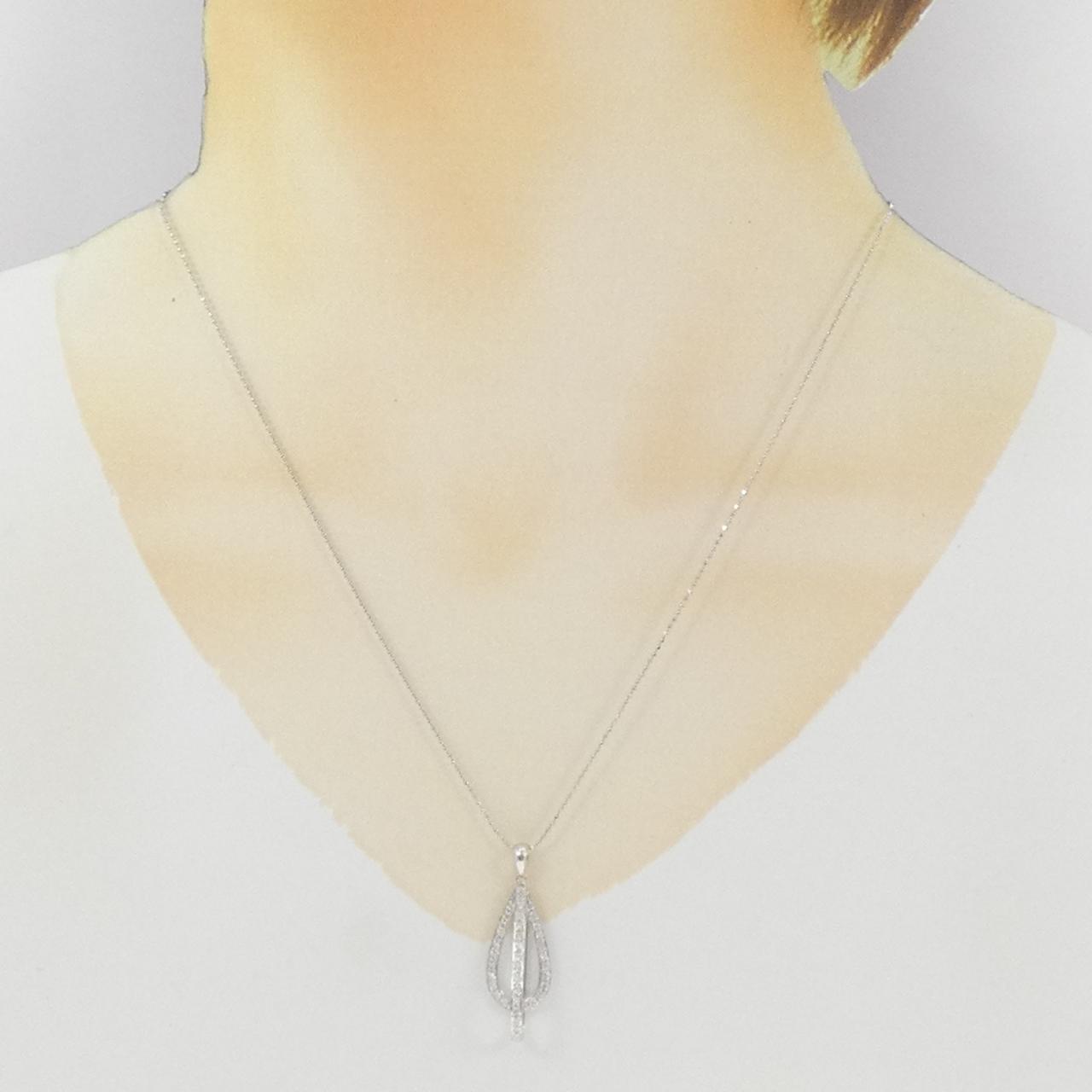 K18WG ダイヤモンド ネックレス 0.24CT