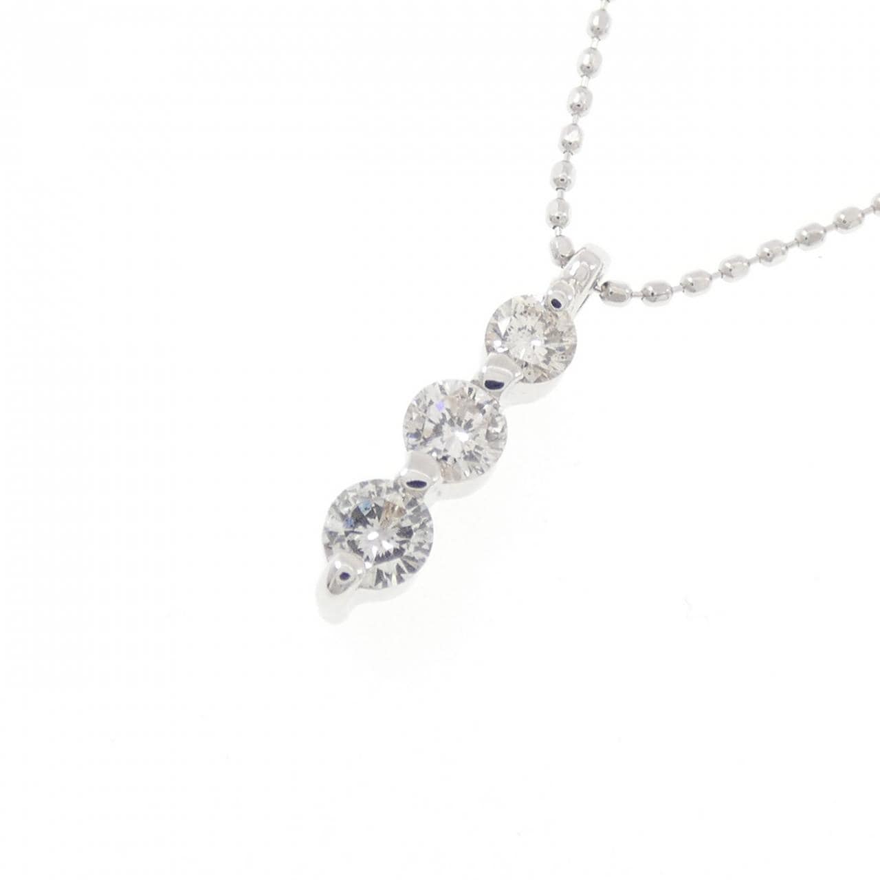 K18WG ダイヤモンド ネックレス 0.30CT