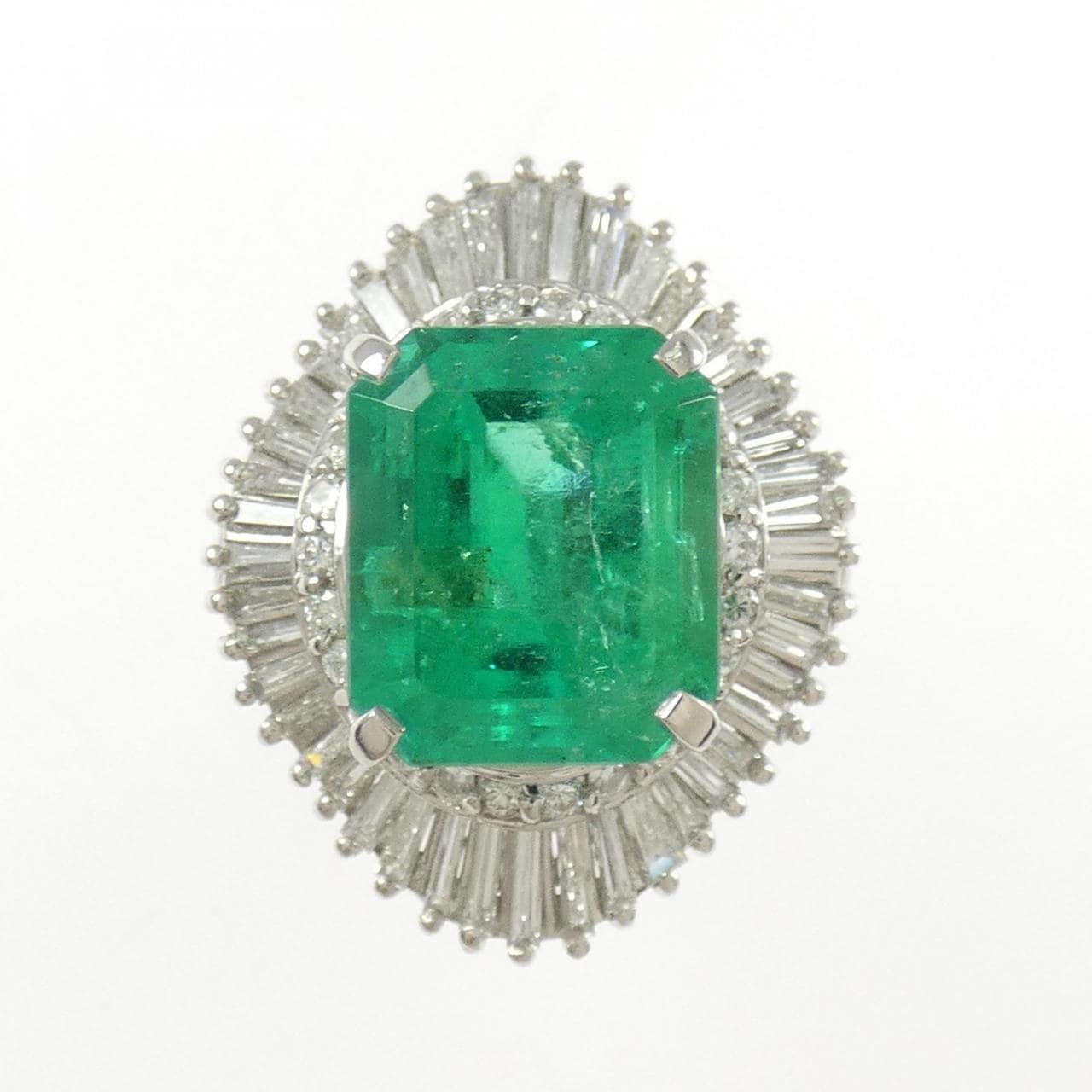 PT900 エメラルド リング 4.46CT コロンビア産