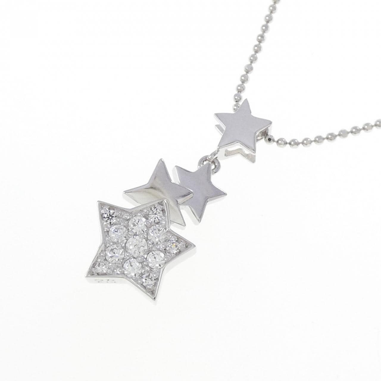 K14WG/585WG スター キュービック ネックレス