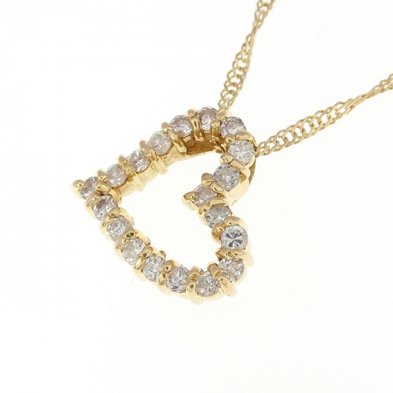 K18YG ハート ダイヤモンド ネックレス 0.17CT