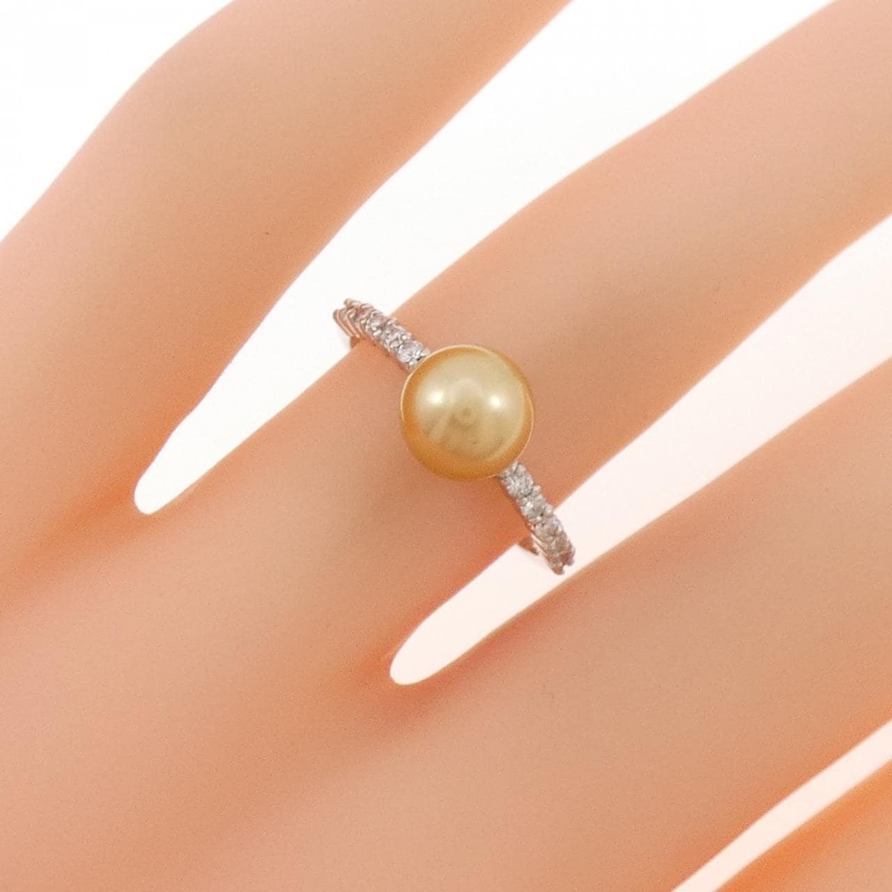 K18WG 白蝶パール リング 6.7mm