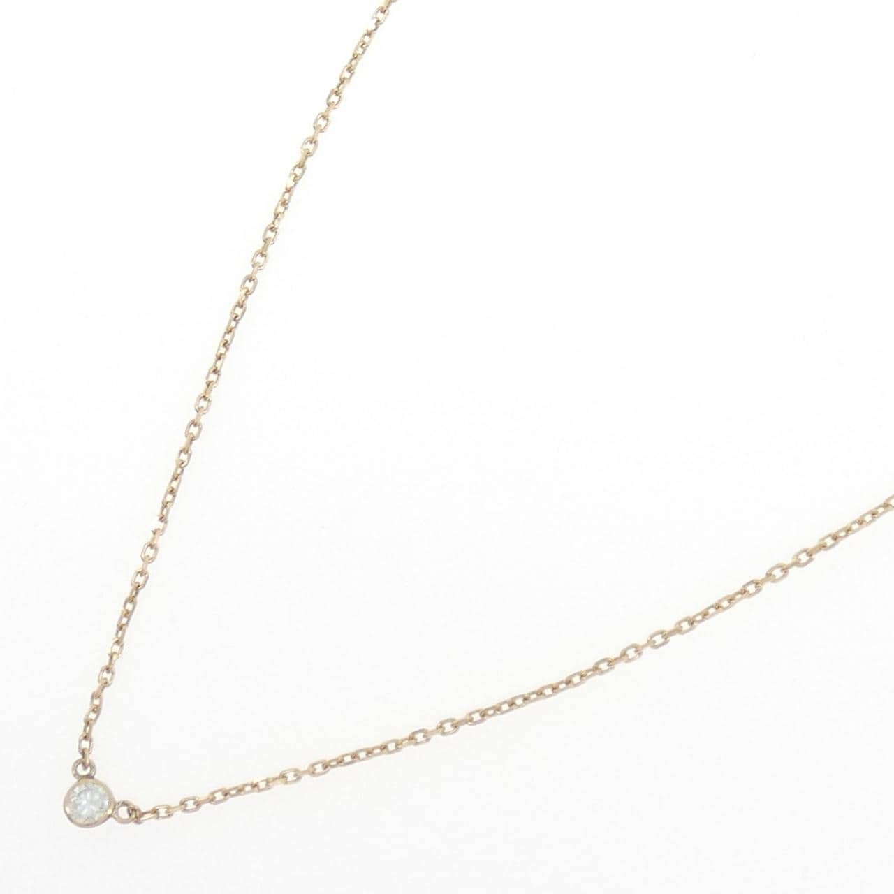 K18YG ソリティア ダイヤモンド ネックレス 0.12CT