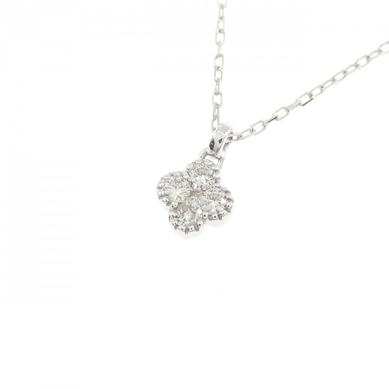 K18WG ダイヤモンド ネックレス 0.11CT