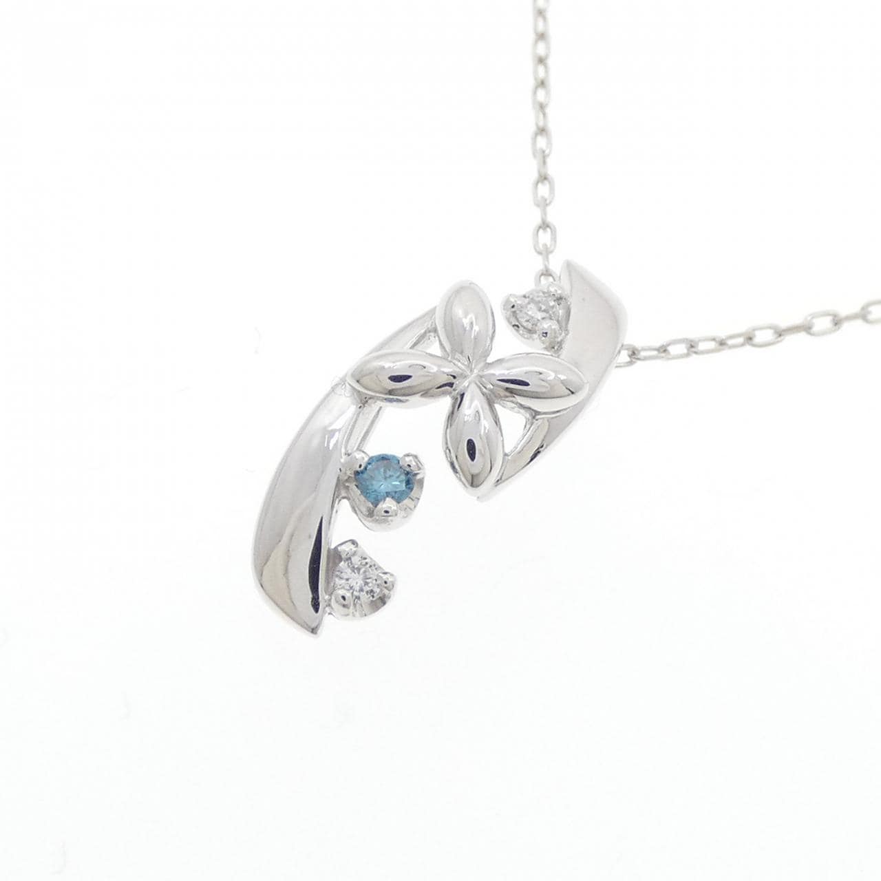 K18WG ダイヤモンド ネックレス 0.06CT