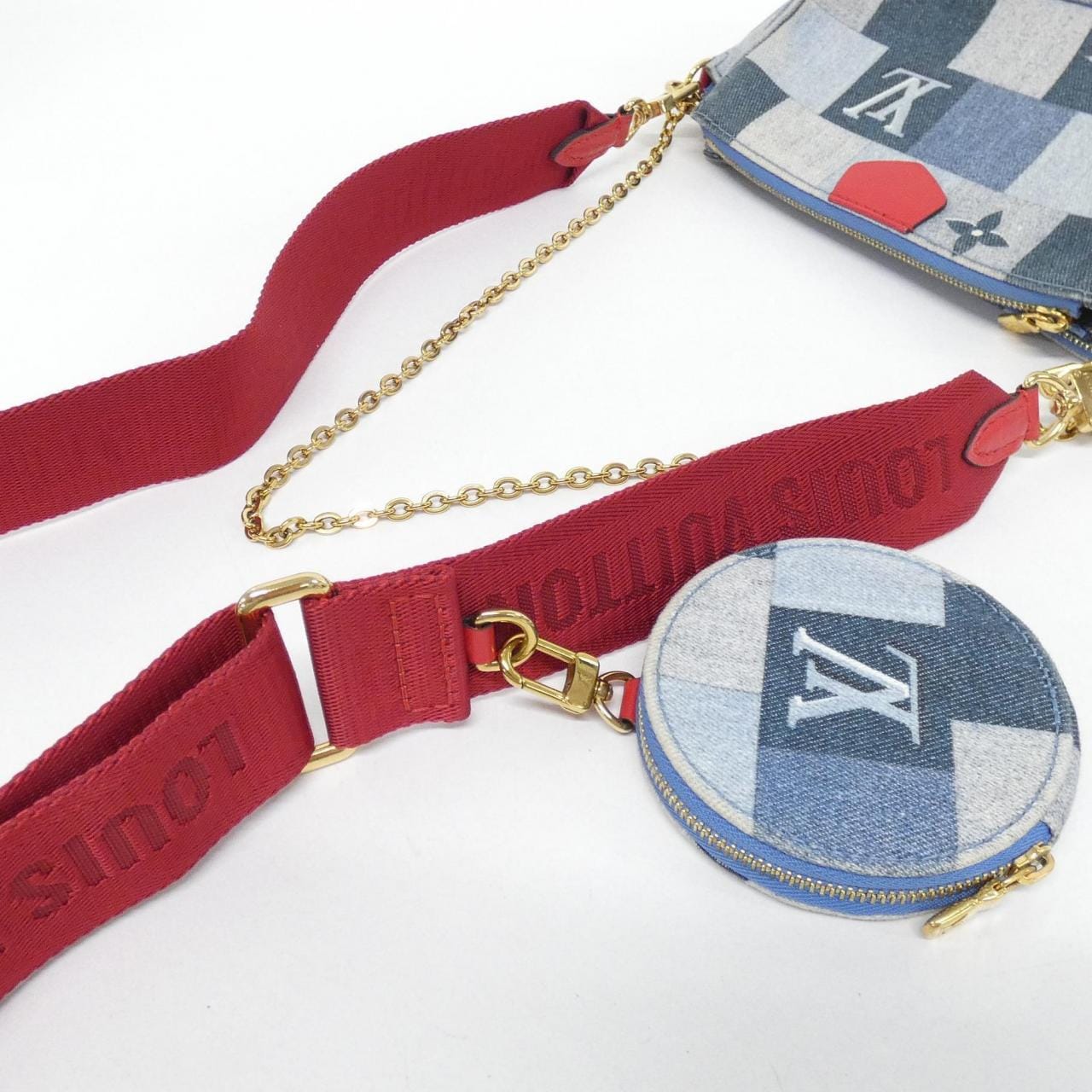 ルイヴィトン デニム モノグラム ミュルティ ポシェット アクセソワール M44990 ショルダーバッグ