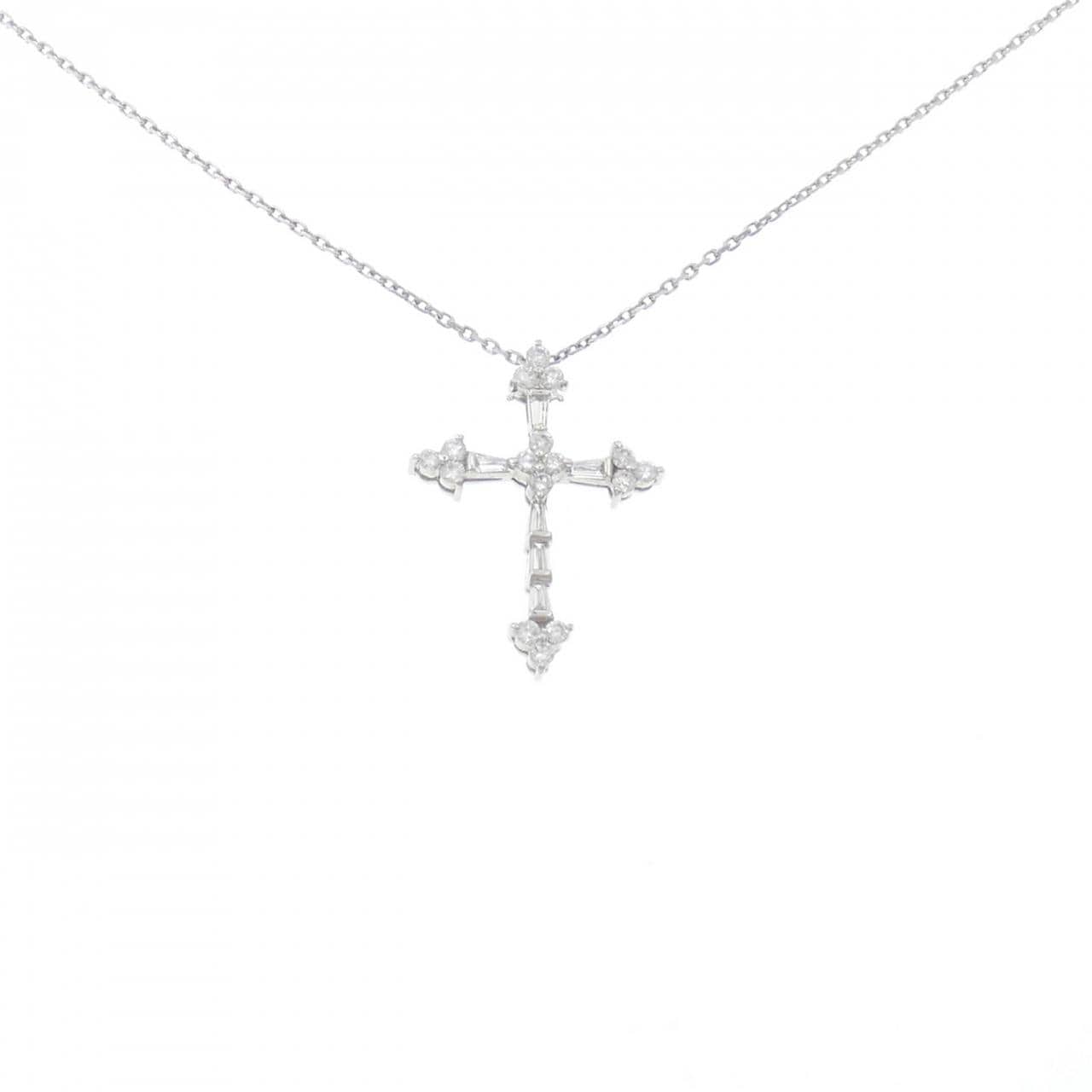 PT900/PT850 クロス ダイヤモンド ネックレス 1.00CT
