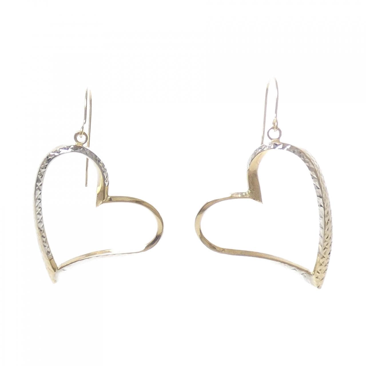 K14YG/K14WG ハート ピアス