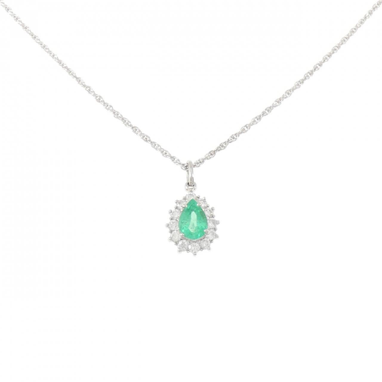 PT900/PT850 エメラルド ネックレス 0.75CT