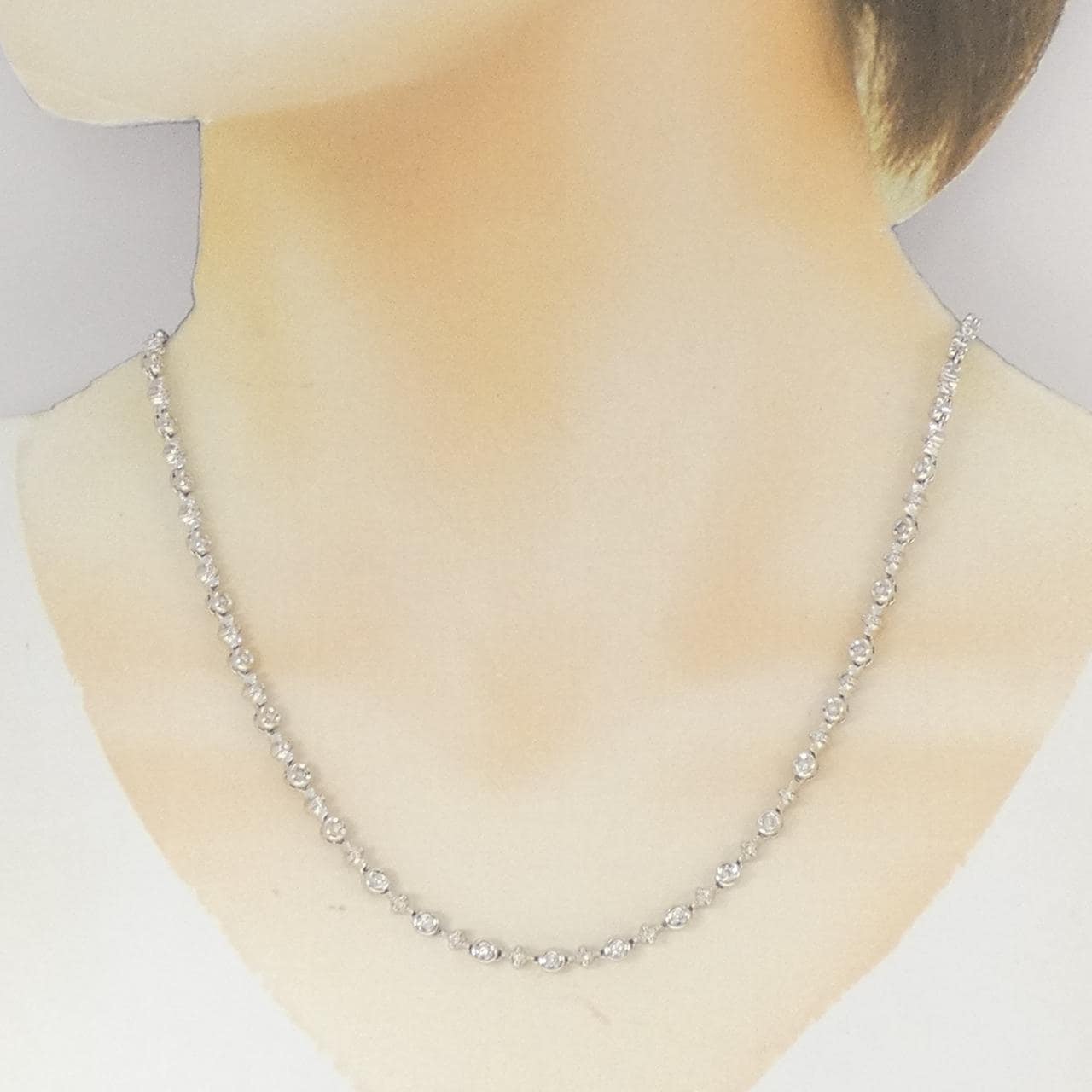 K18WG ダイヤモンド ネックレス 1.30CT