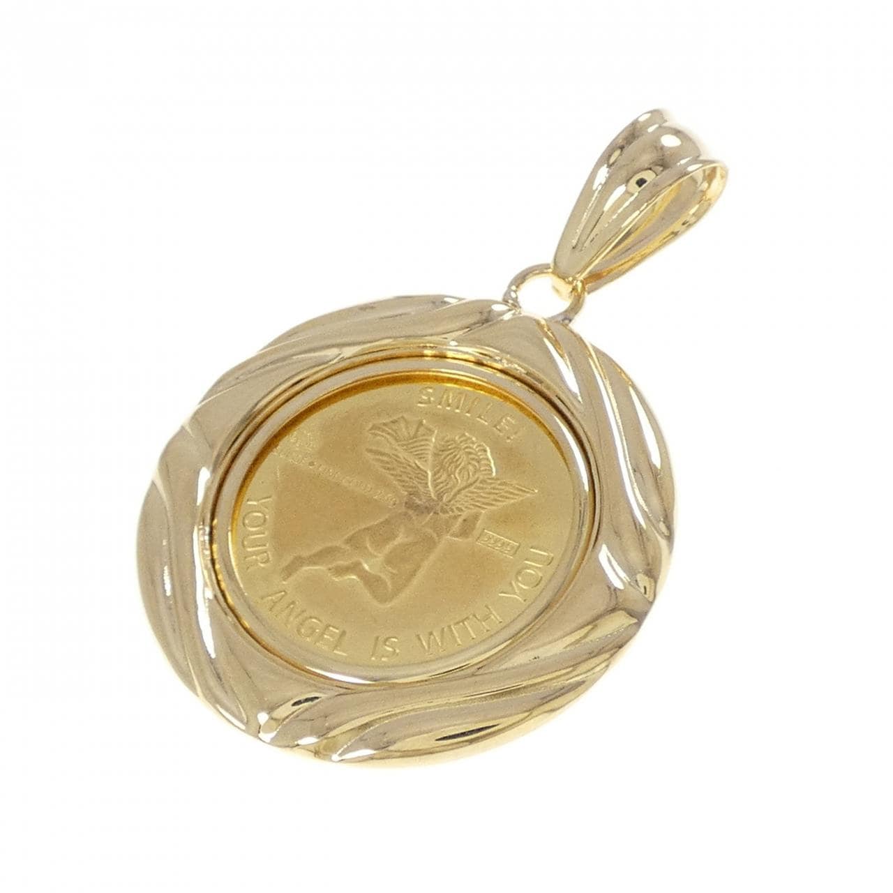 K18YG(枠) コイン ペンダント