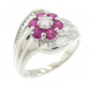 PT フラワー ルビー リング 0.50CT