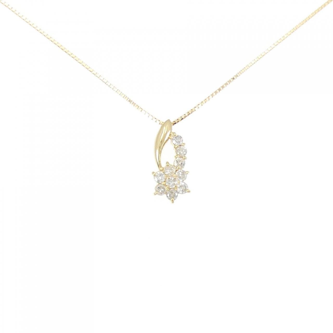 K18YG flower Diamond necklace 0.50CT