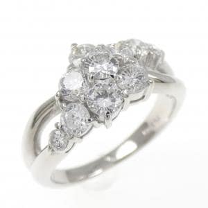 Pt900 フラワー ダイヤモンド リング 1.01CT