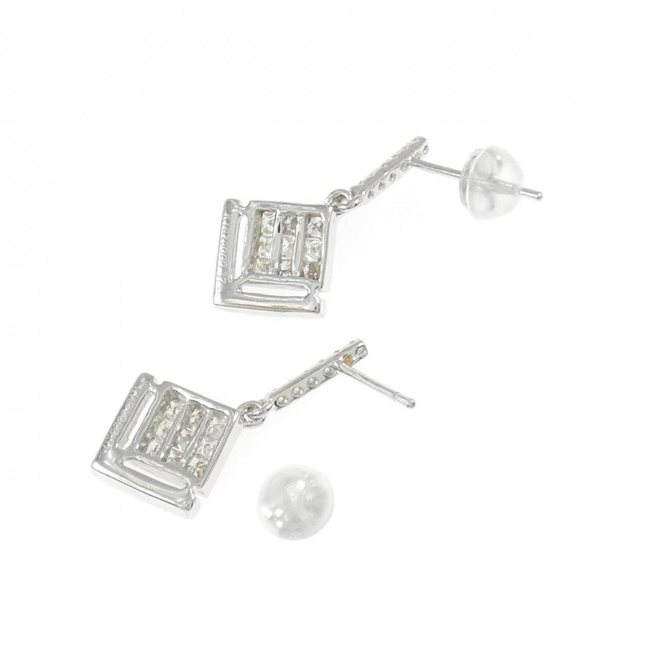 K18WG ダイヤモンド ピアス 0.74CT