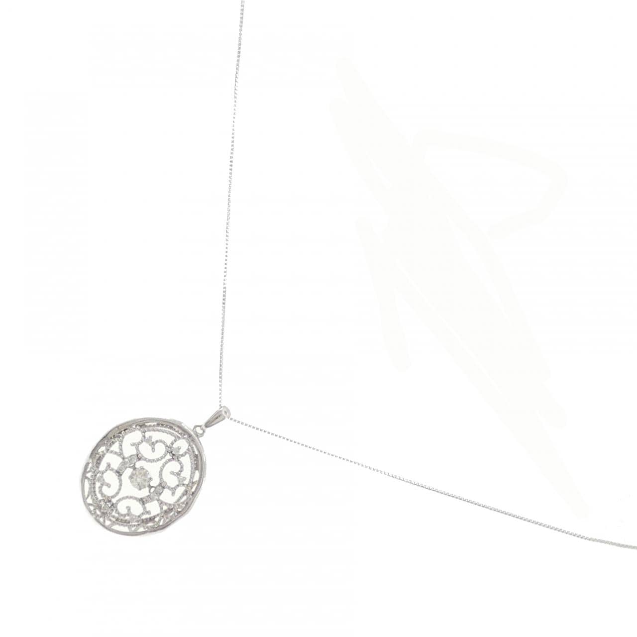 K18WG ダイヤモンド ネックレス 0.18CT