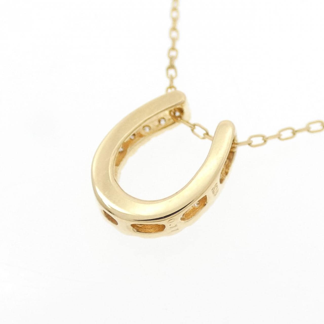 K18YG ホースシュー ダイヤモンド ネックレス 0.11CT