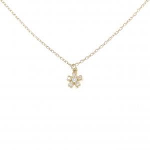 K18PG フラワー ダイヤモンド ネックレス 0.01CT