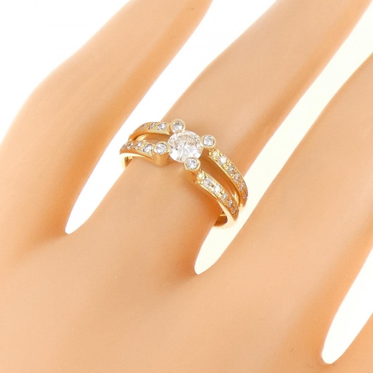 K18YG ダイヤモンド リング 0.309CT