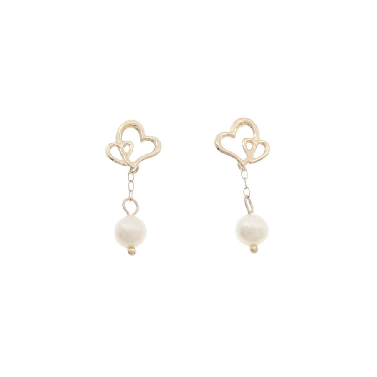 4゜C ハート 淡水パール ピアス