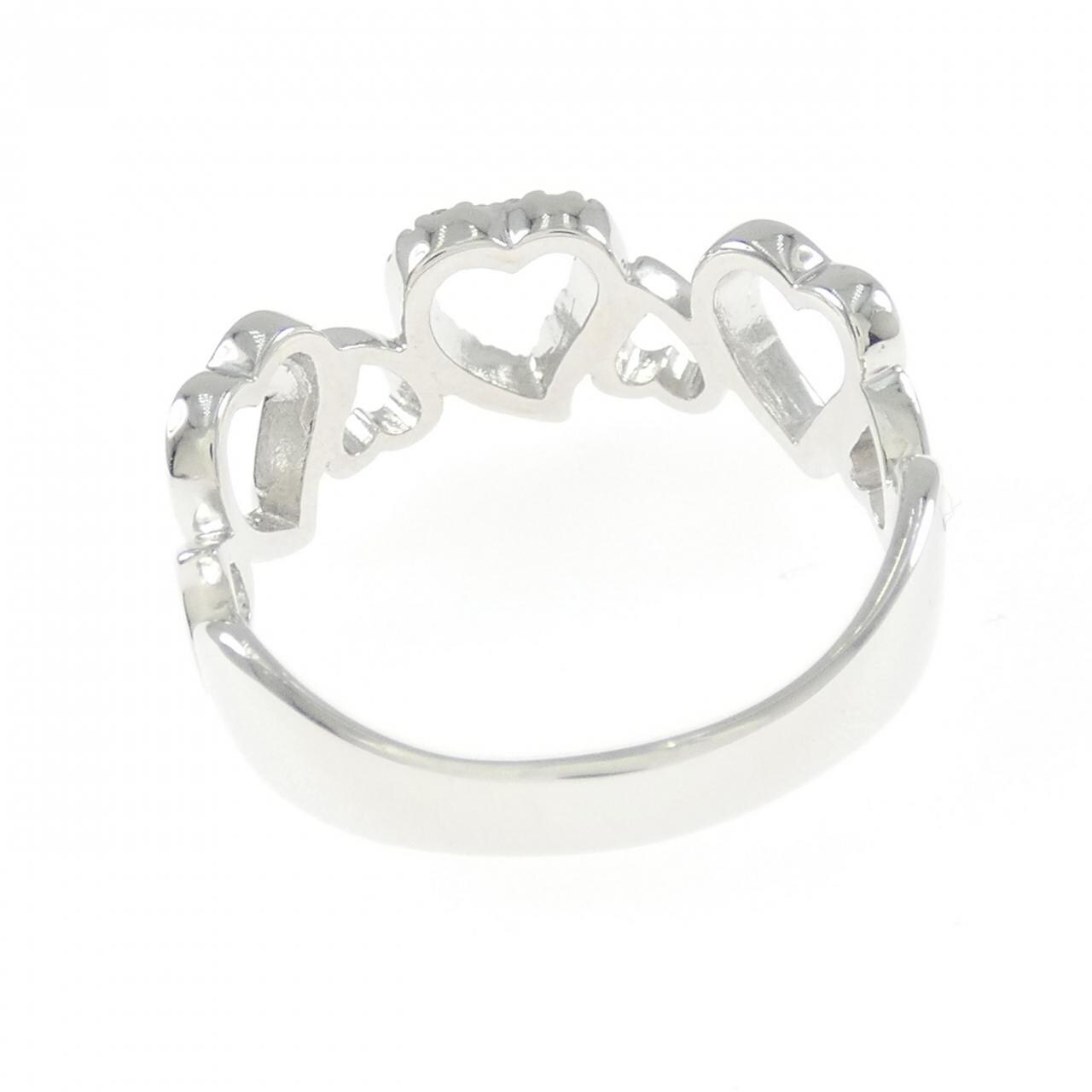 K18WG ハート ダイヤモンド リング 0.10CT
