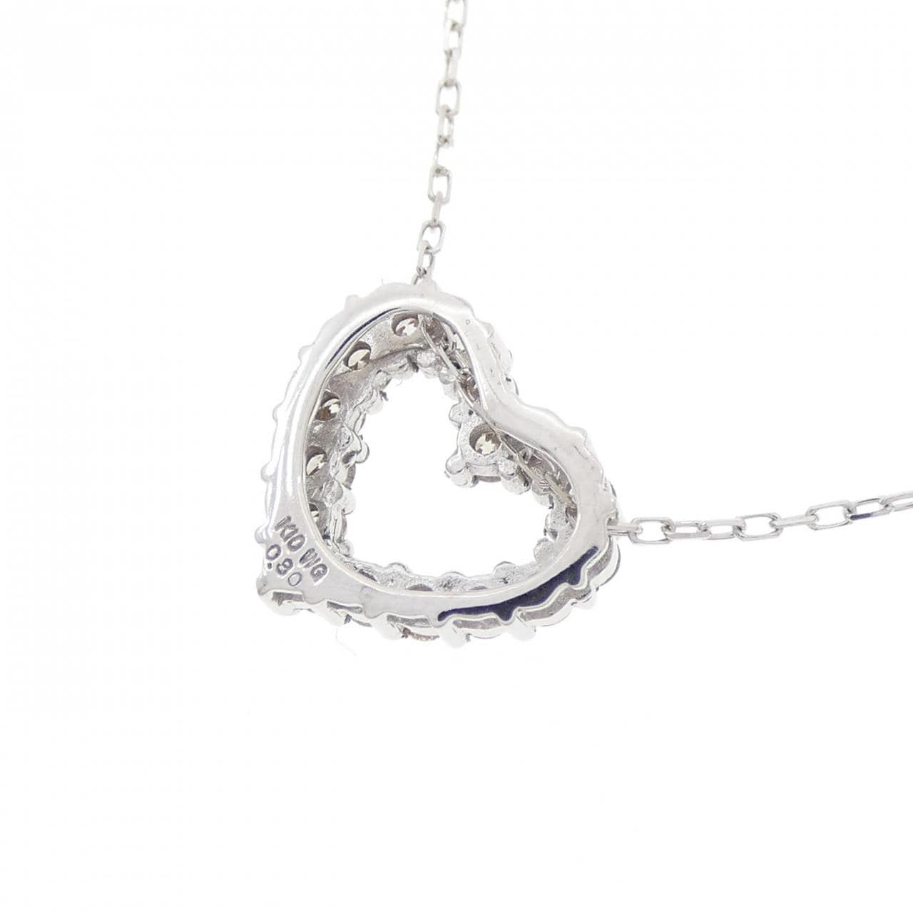 K10WG ハート ダイヤモンド ネックレス 0.30CT