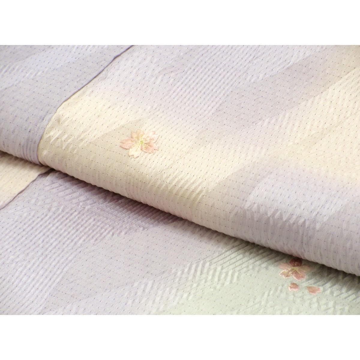 【未使用品】訪問着　刺繍入りボカシ染　絞り加工