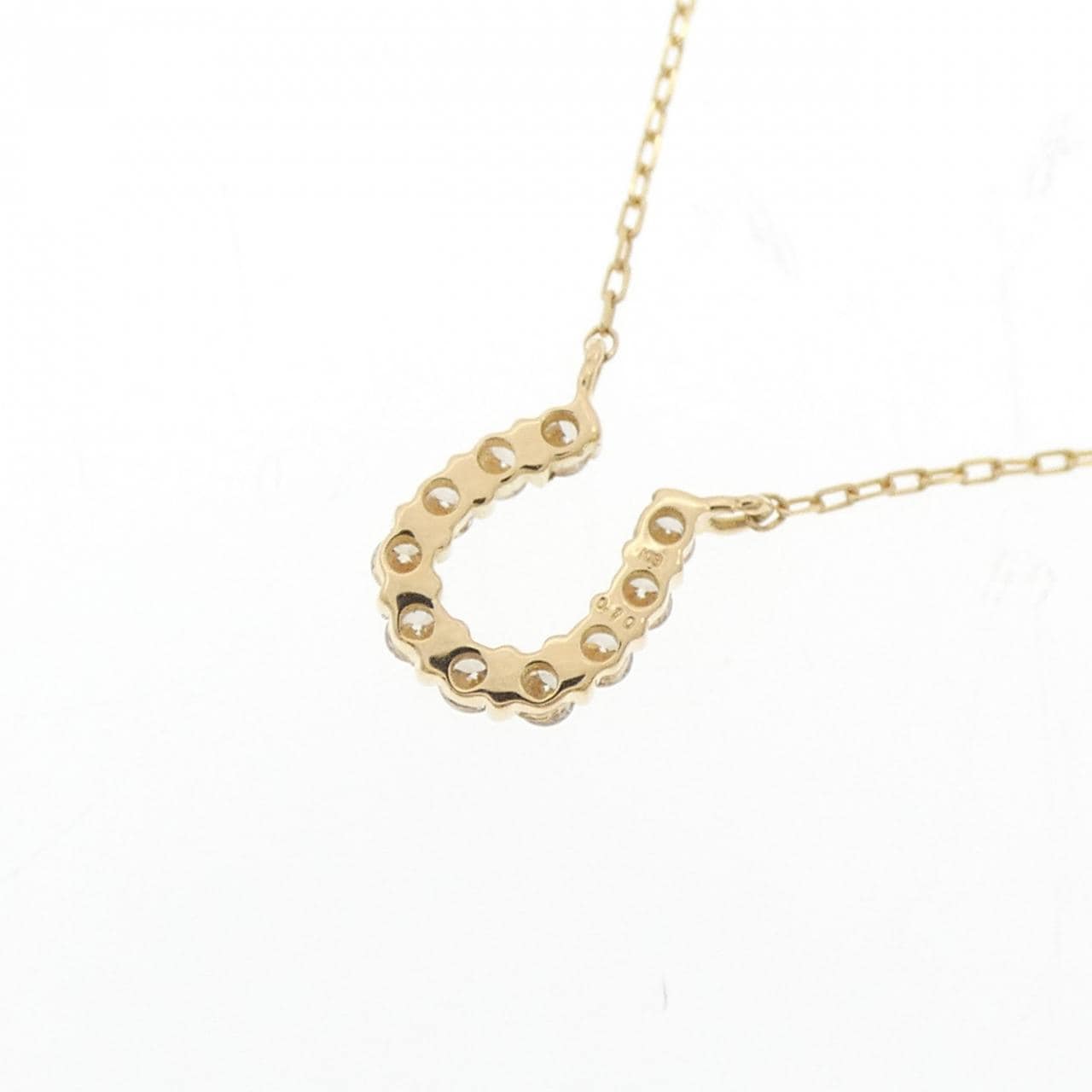 【新品】K18YG ホースシュー ダイヤモンド ネックレス 0.10CT