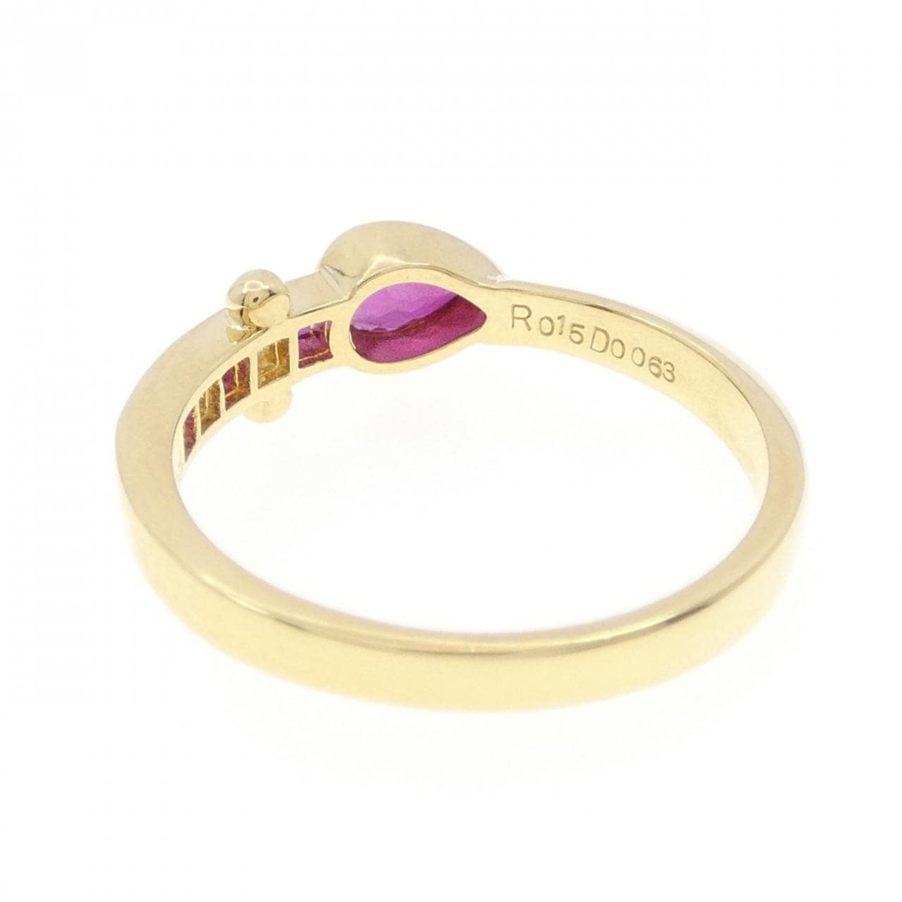 K18YG ルビー リング 0.42CT